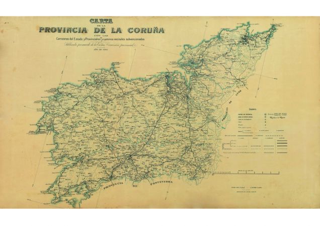 Mapa red provincial de carreteras de 1910