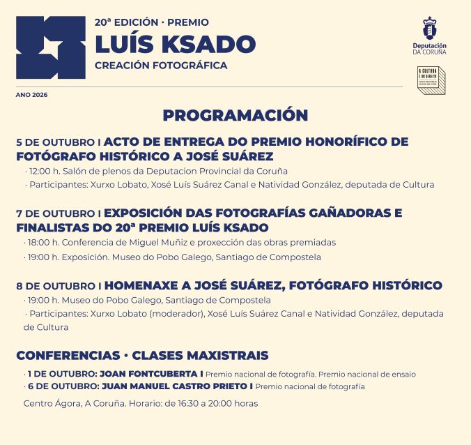 Os fotógrafos Joan Fontcuberta e Juan Manuel Castro Prieto, invitados estrela da 20ª edición do Premio ‘Luís Ksado’ de fotografía