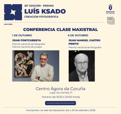 Os fotógrafos Joan Fontcuberta e Juan Manuel Castro Prieto, invitados estrela da 20ª edición do Premio ‘Luís Ksado’ de fotografía