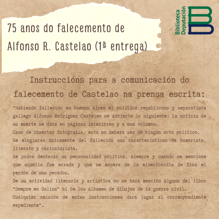 75º aniversario do pasamento de Alfonso R. Castelao (Primeira entrega)