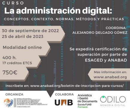 Curso “La administración digital: conceptos, contexto, normas, métodos y prácticas”
