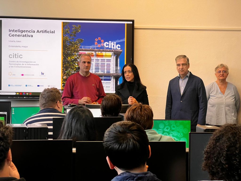 A Deputación da Coruña e o CITIC inauguran no IES Agra do Orzán un programa educativo sobre intelixencia artificial xenerativa nos institutos da provincia