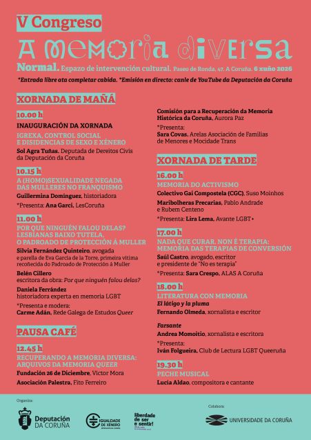 A Deputación e a Universidade da Coruña presentaron a campaña ‘Ser e Sentir’ e a quinta edición do Congreso Memoria Diversa