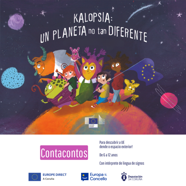 O contacontos ‘Kalopsia’ percorre quince concellos da provincia para achegar a Unión Europa ao público infantil