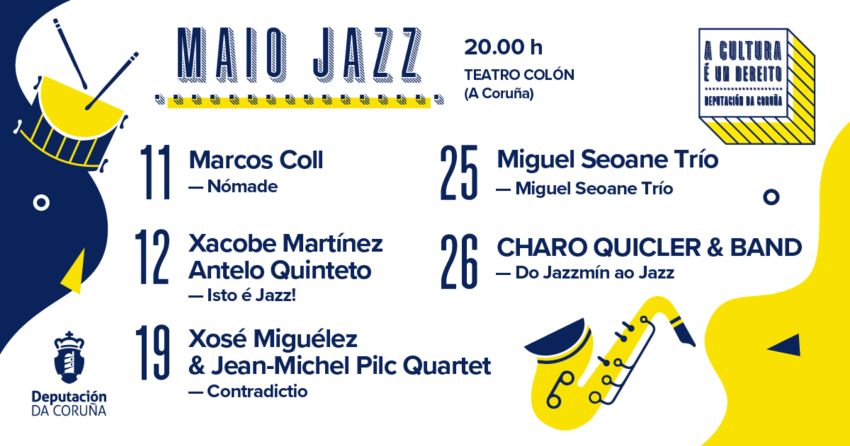 Cultura da Deputación presenta “un maio de jazz” con concertos semanais gratuítos no Teatro Colón