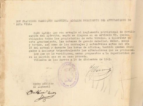 A requisición militar en tempos de guerra, documento do mes do AP de Badajoz