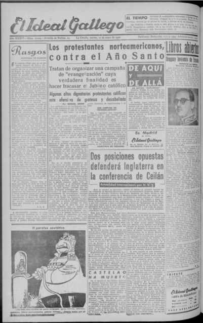 75º aniversario do pasamento de Alfonso R. Castelao (Primeira entrega)