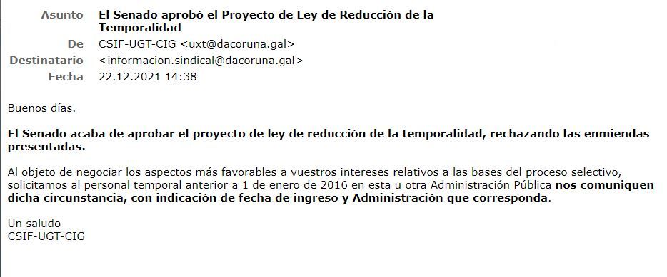 El Senado aprobó hoy día 22 de diciembre el Proyecto de Ley de Reducción de la Temporalidad en el Empleo Público.