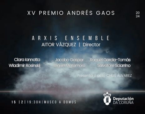 O XV Premio Andrés Gaos de Composición musical resolverase o 15 de febreiro no Museo Domus